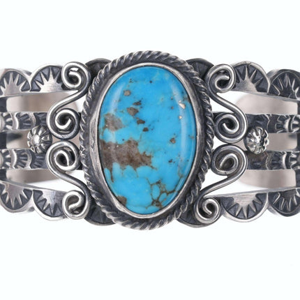 Robert Johnson Navajo Sterling silver turquoise bracelet - Estate Fresh Austin