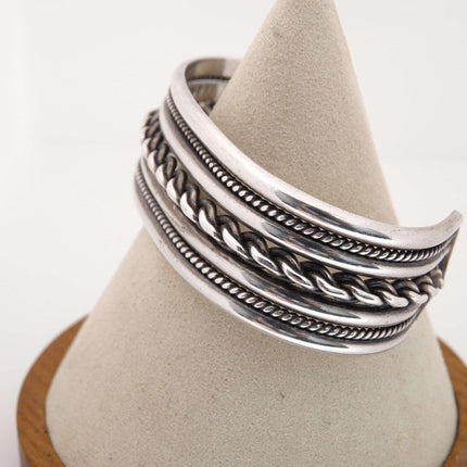 Roger Francisco Woven Rope Navajo Sterling Silver Cuff Bracelet - Estate Fresh Austin