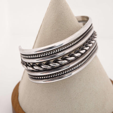 Roger Francisco Woven Rope Navajo Sterling Silver Cuff Bracelet - Estate Fresh Austin