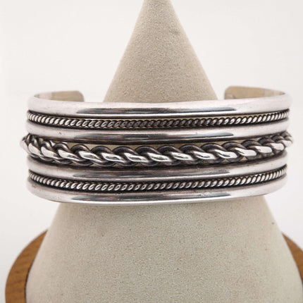 Roger Francisco Woven Rope Navajo Sterling Silver Cuff Bracelet - Estate Fresh Austin