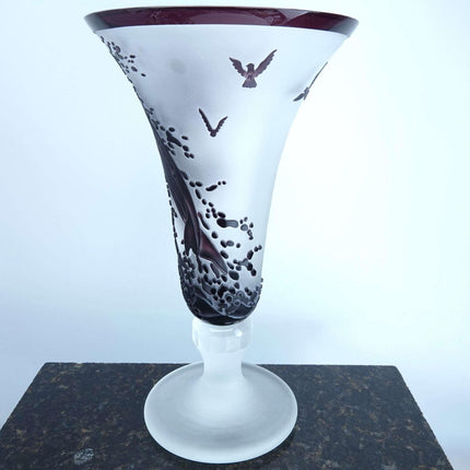 Sebesta Cameo Glass Vase with Dolphins - Estate Fresh Austin