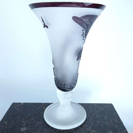 Sebesta Cameo Glass Vase with Dolphins - Estate Fresh Austin