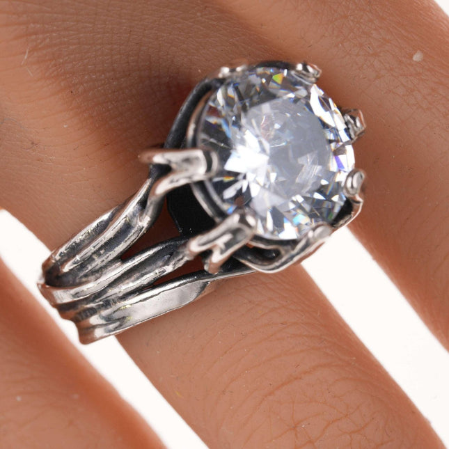 Size 7.5 de'Carol Designs Sterling crystal ring - Estate Fresh Austin