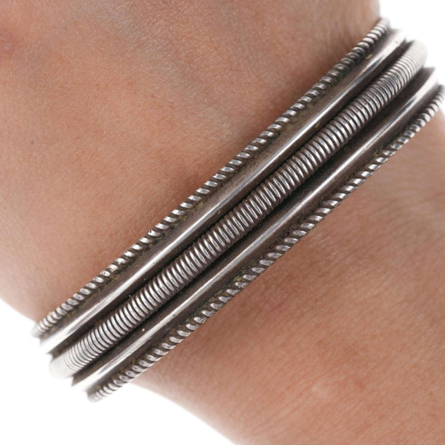 Solid Tahe Native American Sterling twisted wire cuff bracelet - Estate Fresh Austin
