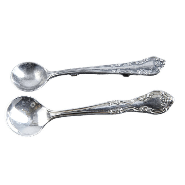 Sterling Silver Salt Spoon Brooch Pair - Estate Fresh Austin