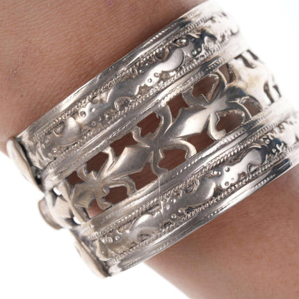 Sterling silver tribal cuff bracelet - Estate Fresh Austin