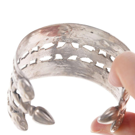 Sterling silver tribal cuff bracelet - Estate Fresh Austin