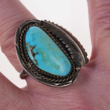 sz10 Vintage Native American Sterling and turquoise ring - Estate Fresh Austin