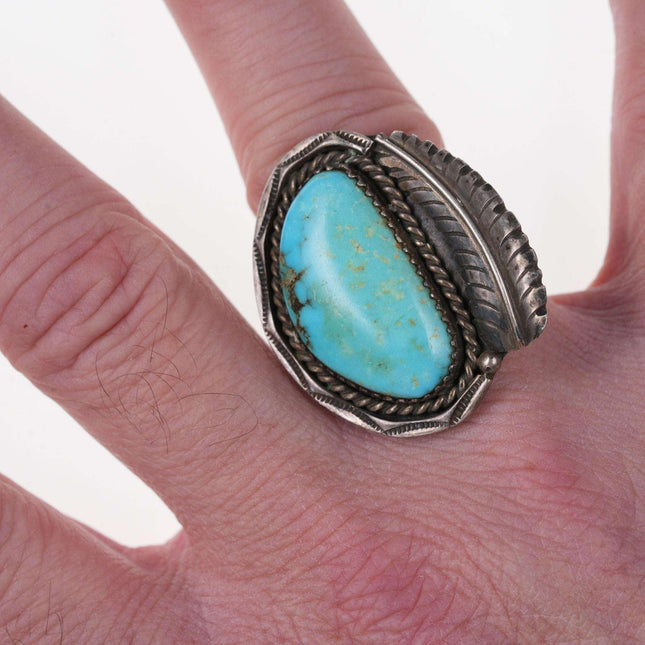 sz10 Vintage Native American Sterling and turquoise ring - Estate Fresh Austin