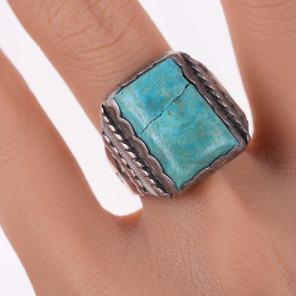 sz11 Vintage Navajo Sterling and turquoise ring - Estate Fresh Austin