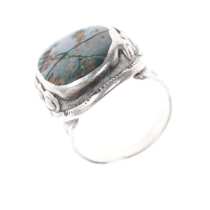Sz11.5 40's-50's Navajo silver and turquoise ring - Estate Fresh Austin