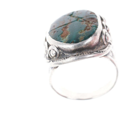 Sz11.5 40's-50's Navajo silver and turquoise ring - Estate Fresh Austin