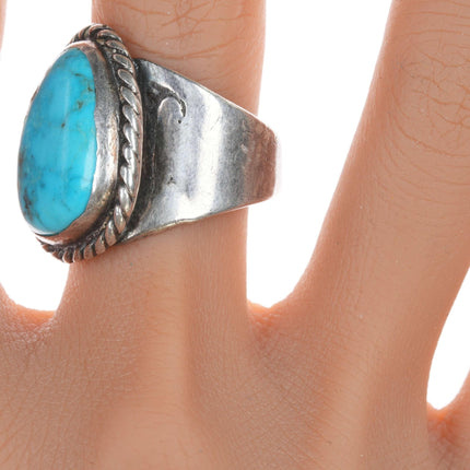 sz11.5 Vintage Navajo sterling and turquoise ring - Estate Fresh Austin
