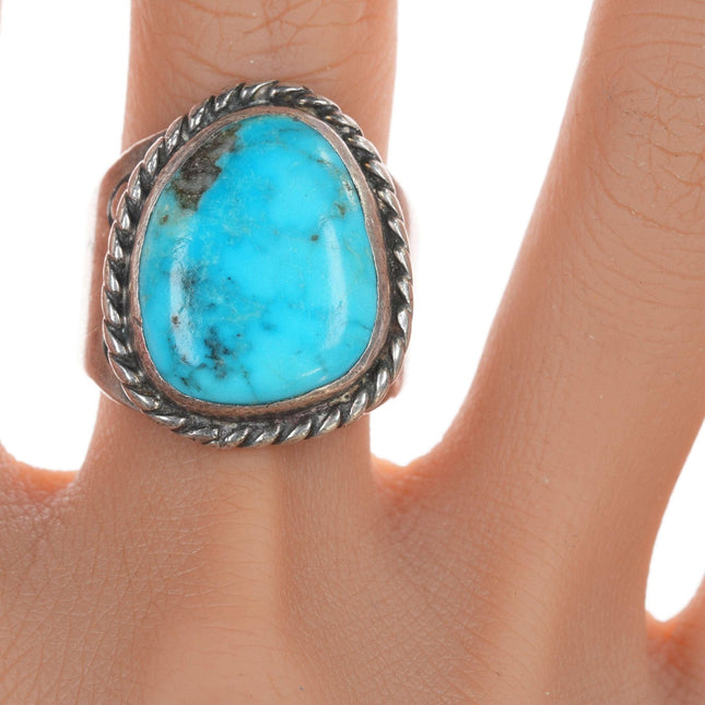 sz11.5 Vintage Navajo sterling and turquoise ring - Estate Fresh Austin