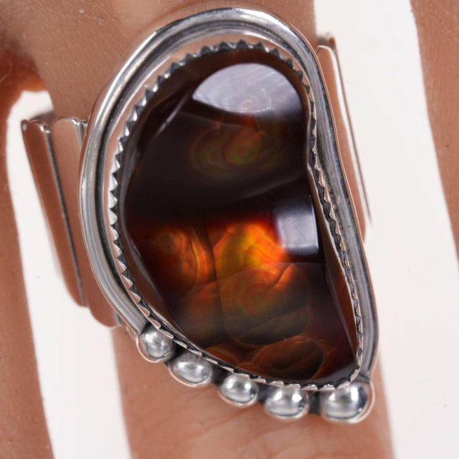 sz12.25 Vintage Sterling Fire Agate ring by Isaac - Estate Fresh Austin