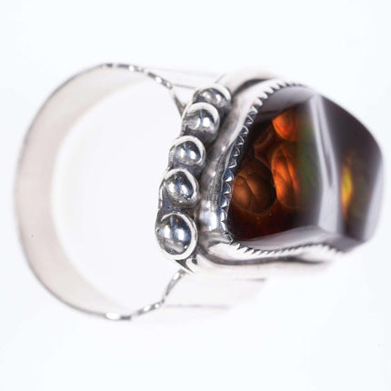sz12.25 Vintage Sterling Fire Agate ring by Isaac - Estate Fresh Austin