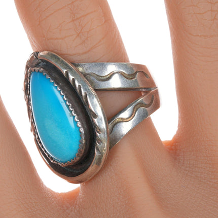 sz12.75 Vintage Navajo sterling and turquoise ring - Estate Fresh Austin