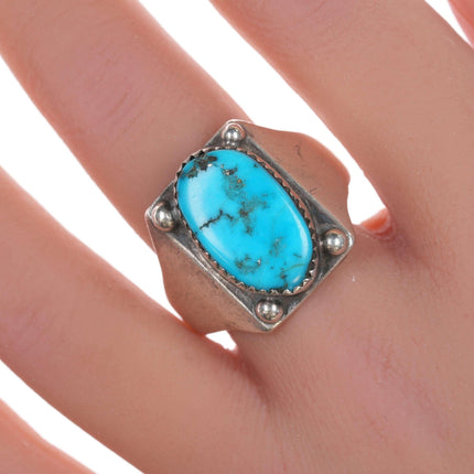 sz14 Navajo silver and turquoise ring - Estate Fresh Austin