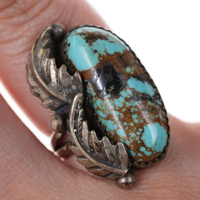sz5.25 Vintage Native American Silver/turquoise ring - Estate Fresh Austin