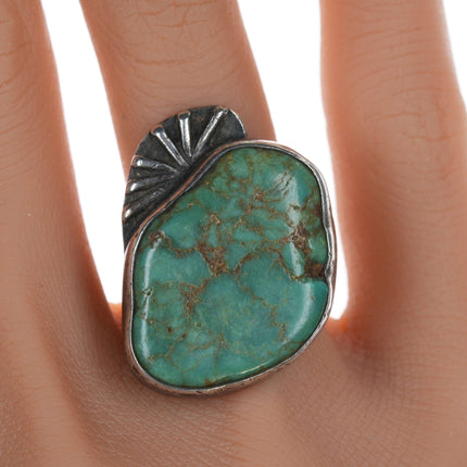 sz5.5 c1930's Navajo silver and turquoise ring - Estate Fresh Austin
