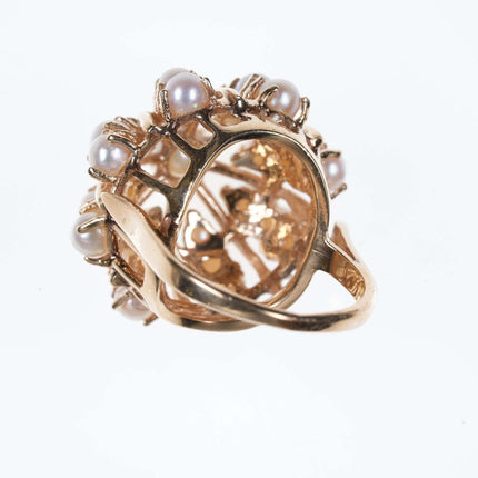 Sz6 Estate 14k Gold Pearl Cluster ring - Estate Fresh Austin