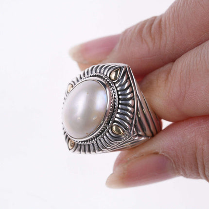 Sz6 Sterling/18k mabe pearl ring - Estate Fresh Austin