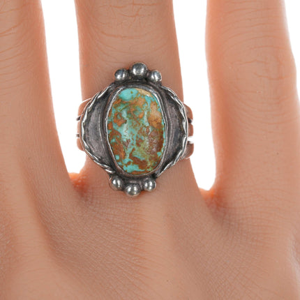 sz6 Vintage Navajo silver and turquoise ring we - Estate Fresh Austin