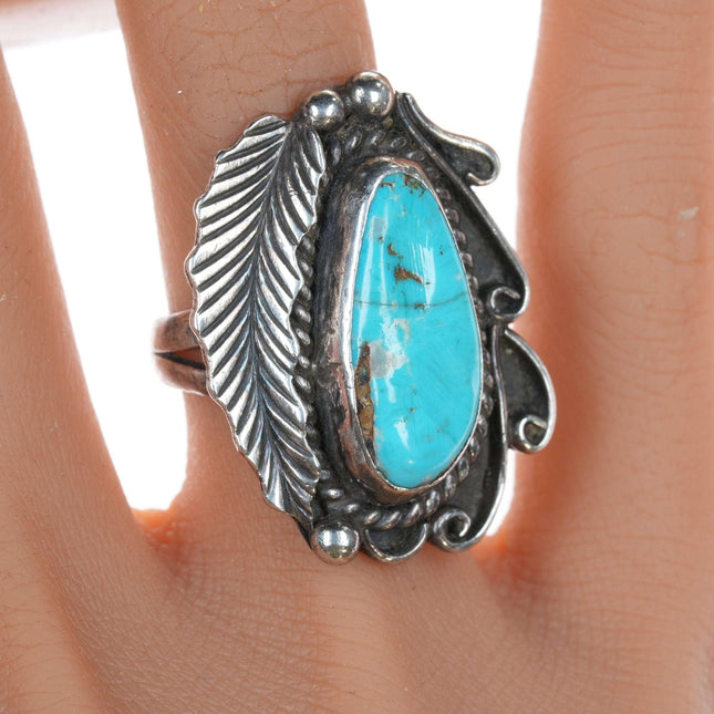 sz6.5 Vintage Native American silver turquoise ring - Estate Fresh Austin