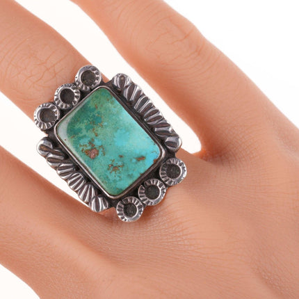 sz6.75 Vintage Native American silver and turquoise ring - Estate Fresh Austin