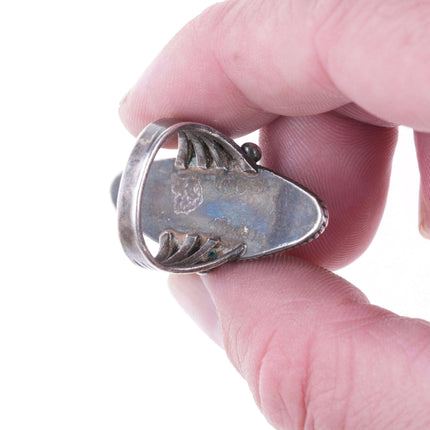 sz7 30's-40's #8 Turquoise Native American silver ring - Estate Fresh Austin