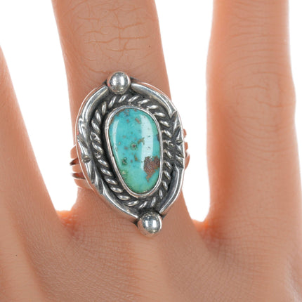 sz7 Vintage Native American silver turquoise ring - Estate Fresh Austin
