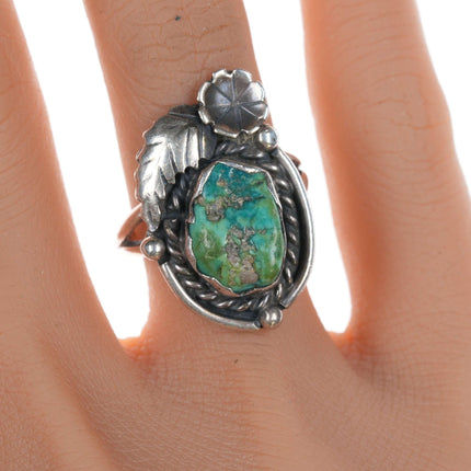 sz7 Vintage Navajo silver and turquoise ring er - Estate Fresh Austin