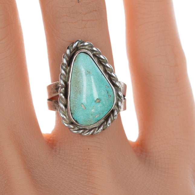 sz7 Vintage Navajo silver and turquoise ring lk - Estate Fresh Austin