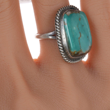 sz7 Vintage Navajo silver and turquoise ring sd - Estate Fresh Austin