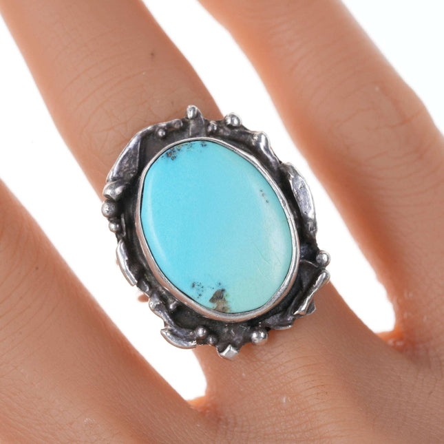 sz7 Vintage Navajo Silver and turquoise ring y - Estate Fresh Austin