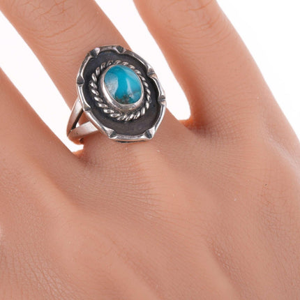 sz7.75 c1950's Navajo sterling and turquoise ring - Estate Fresh Austin