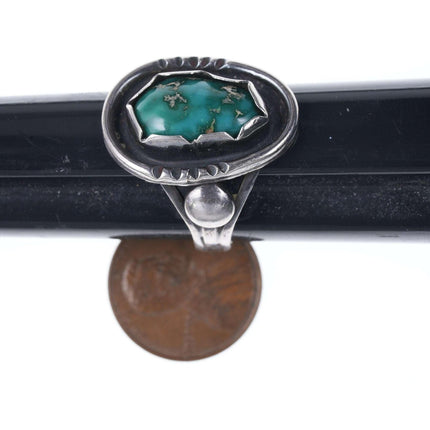 sz8 Vintage Navajo Silver and turquoise ring i - Estate Fresh Austin
