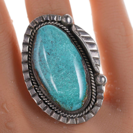 sz8 Vintage Navajo Silver and turquoise ring t - Estate Fresh Austin