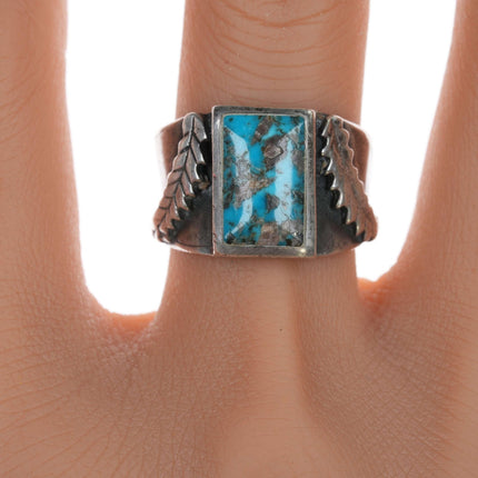 sz8 Vintage Navajo sterling and turquoise ring - Estate Fresh Austin