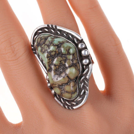 sz8.25 Vintage Navajo Sterling and turquoise ring - Estate Fresh Austin