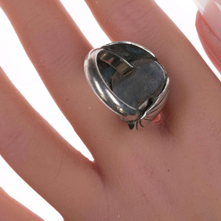 sz8.5 Vintage Navajo silver and turquoise ring e - Estate Fresh Austin