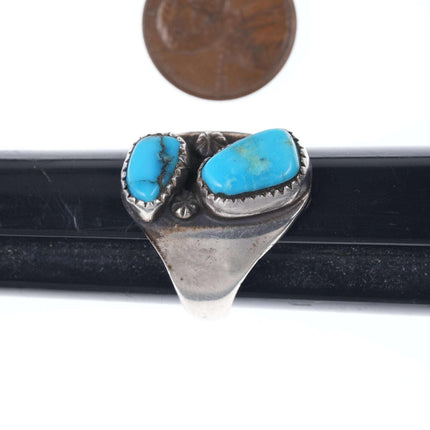 sz8.75 Vintage Navajo Silver and turquoise ring - Estate Fresh Austin