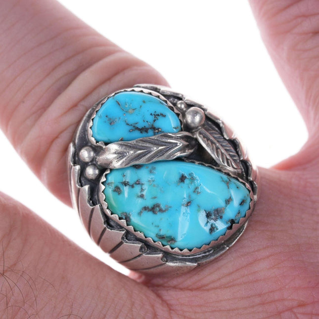 Sz9 Vintage Navajo Sterling turquoise ring - Estate Fresh Austin