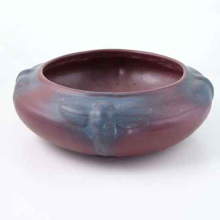 Van Briggle Pottery Dragonfly Bowl in Mulberry and Blue 8.5" - Estate Fresh Austin