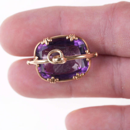 Victorian 14k Gold Hand Carved Amethyst Cameo Watch fob/pendant/oversized charm - Estate Fresh Austin