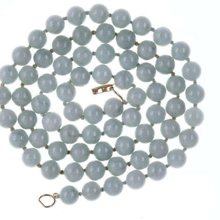Vintage 14k clasp Jadeite beaded necklace - Estate Fresh Austin