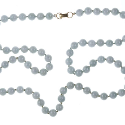 Vintage 14k clasp Jadeite beaded necklace - Estate Fresh Austin
