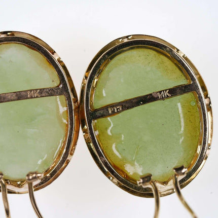 Vintage 14k gold/ Jade Clip on Earrings PTJ - Estate Fresh Austin