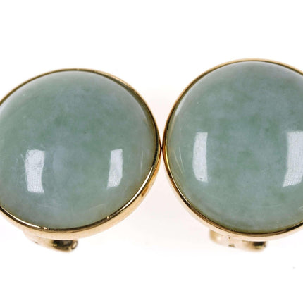 Vintage 18k Jadeite Jade Clip on Earrings AJF - Estate Fresh Austin