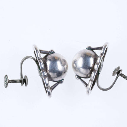Vintage Art Deco Mexican sterling screw back earrings - Estate Fresh Austin